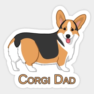 Cute Red Tricolor Pembroke Corgi Dog Dad Sticker